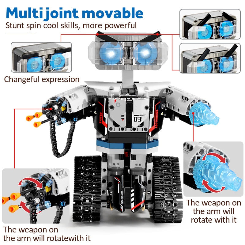 611PCS NEW City RC Robot Electric Building Blocks Remote Control Intelligent Robot Car Brick Toys For Children