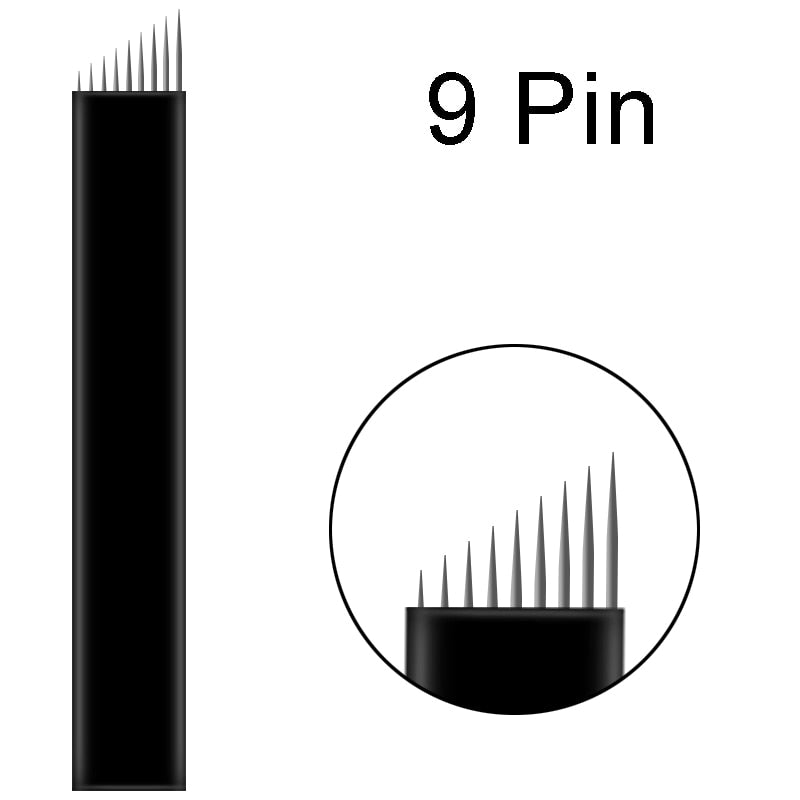 50/100pcs Microblading Needles NANO Black Manual Eyebrow Blades 0.16mm U SHape 12U 14U 16U 18U for Permanent Makeup Supplies