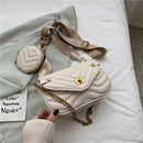 Pequeño bolso de hombro de cuero PU para mujer 2022 nuevo bolso y bolsos de mano bolso cruzado de viaje para mujer bolso bandolera con cadena para mujer 2 unids/set