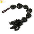 CSJA Heart Shape Natural Stone Car Hanging Chakra Chip Bead Healing Crystal Handmade Weave Lucky Ornament Window Wall Decor G541