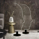 Nordic Human Face Led Floor Lamp Black Adjustable for Living Room Bedroom Bedside Standing Home Decor Indoor Lighting Fixture
