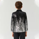 Children's gradient Sequin suit  Boys Dress Catwalk Costume Sequins Small Host Stage Model Handsome Children's Clothing jacket