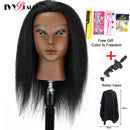 Female Mannequin Head With Hair For Braiding African Mannequin Practice Hairdressing Training Head Dummy Head For Cosmetology