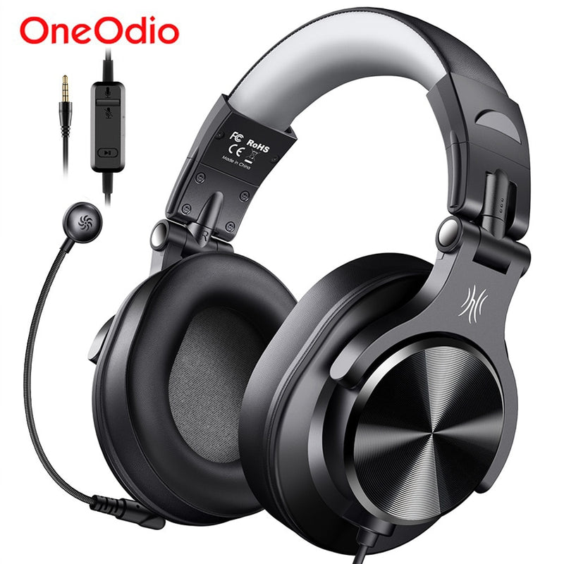 Auriculares para juegos de ordenador Oneodio A71D con micrófono desmontable con cable sobre la oreja auriculares de centro de llamadas para PC Skype Office Gamer