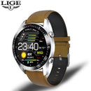 LIGE 2020 New Luxury brand mens watches Steel band Fitness watch Heart rate blood pressure Activity tracker Smart Watch For Men