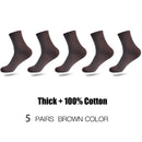 Marca HSS, 100% calcetines de algodón para hombre, 5 pares de calcetines gruesos cálidos de negocios, negro, Otoño Invierno, para hombre, térmicos