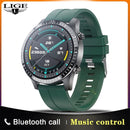 LIGE 2021 Neue Smart Watch Männer Voller Touchscreen Sport Fitness Uhr Wasserdicht Bluetooth Anruf Für Android iOS Smartwatch Herren