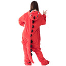 Flannel Dinosaur Kigurumi Pajama Women Male Winter Homewear Girl Onesie Flannel Animal Cosplay Costume Party Jumpsuit Adult Warm