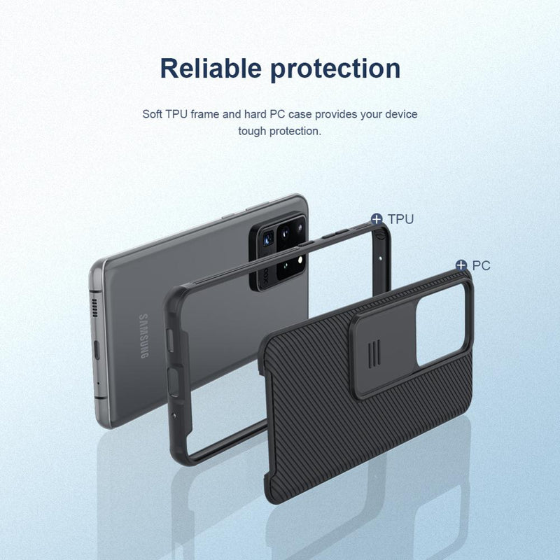 NILLKIN para Samsung Galaxy S21 S20/S21 Ultra/Plus S20 FE A51 A71 Note 20 Ultra Case, lente de protección de cámara cubierta protectora deslizante