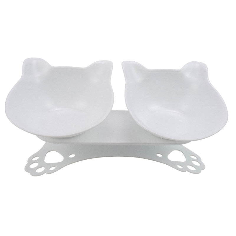 Cat Double Bowl Cat Bowl Dog Bowl  Non-slip Food Bowl With Raised Stand Cat Feeding & Watering Supplies Dog Feeder Pet Supplies