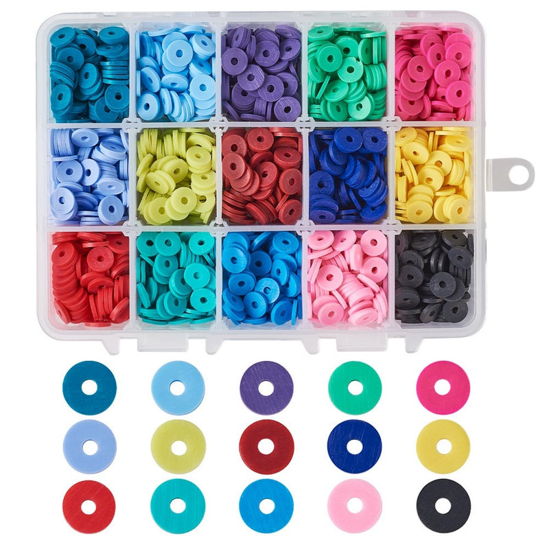 4800 ~ 5280 unids/caja 6mm cuentas redondas planas de arcilla polimérica Chip disco espaciador suelto cuentas Heishi hechas a mano para hacer joyería DIY pulsera