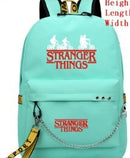 Nueva mochila Stranger Things HELLFIRE, mochila multifunción de lona de viaje con carga USB para estudiantes, mochila escolar para adolescentes, niños y niñas
