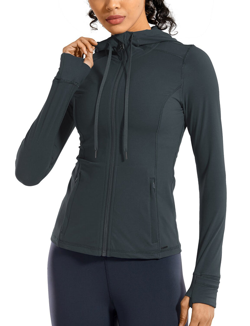 Ropa deportiva Chaqueta deportiva para mujer Chaqueta con capucha y cremallera completa cepillada mate para mujer Abrigos Ropa de abrigo Chaquetas deportivas con capucha para entrenamiento Bolsillos