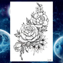 Pegatinas de tatuaje temporal de estilo veraniego, pluma de flor rosa para mujer, tatuajes falsos para hombre, tatuajes artísticos para brazo corporal, Lobo Tribal, León, Henna