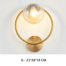 Post-modern Simple Interior Wall Lamp Glass Bedroom Light luxury Round Corridor Stair Nordic Led Wall Lights Fixture Black Gold
