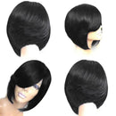 Short Bobo Wig for Black Women Girl Synthetic Wigs Black and Green Red Wig For Cosplay Party Daily Use Heat Resistant Fiber