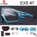 X-TIGER Photochromic Cycling Sunglasses 5 Lens UV400 Mountain Bike Glasses Men Outdoor Sports Cycling Goggles With Myopia Frame