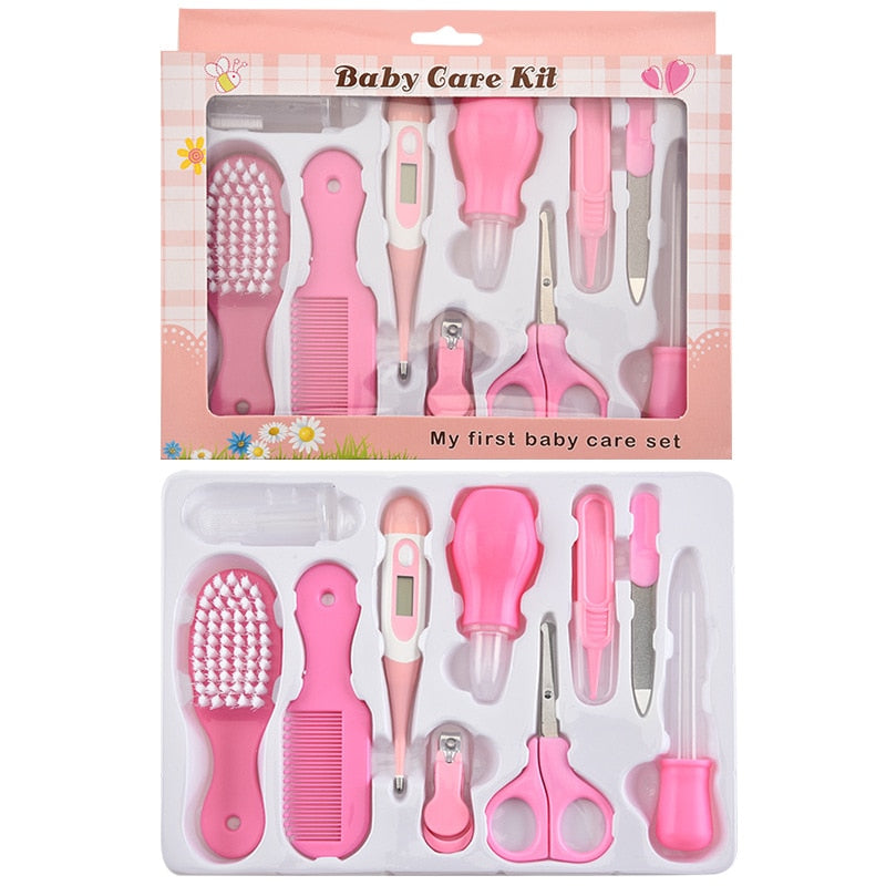 Multi-piece baby care set newborn hair trimmer nail thermometer beauty brush set scissors comb teether function children's wash