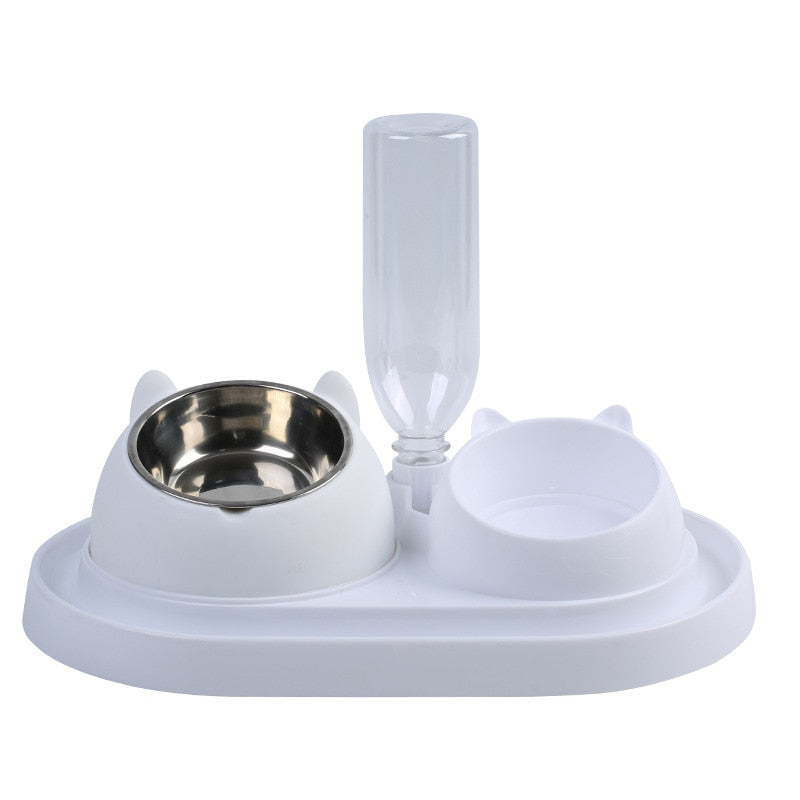 Cat Dog Bowl Automatic Feeder 15 Degrees Tilted Stainless Steel Cat Bowl Pet Food And Water Bowls For Cats Dogs Feeders Cat Bowl