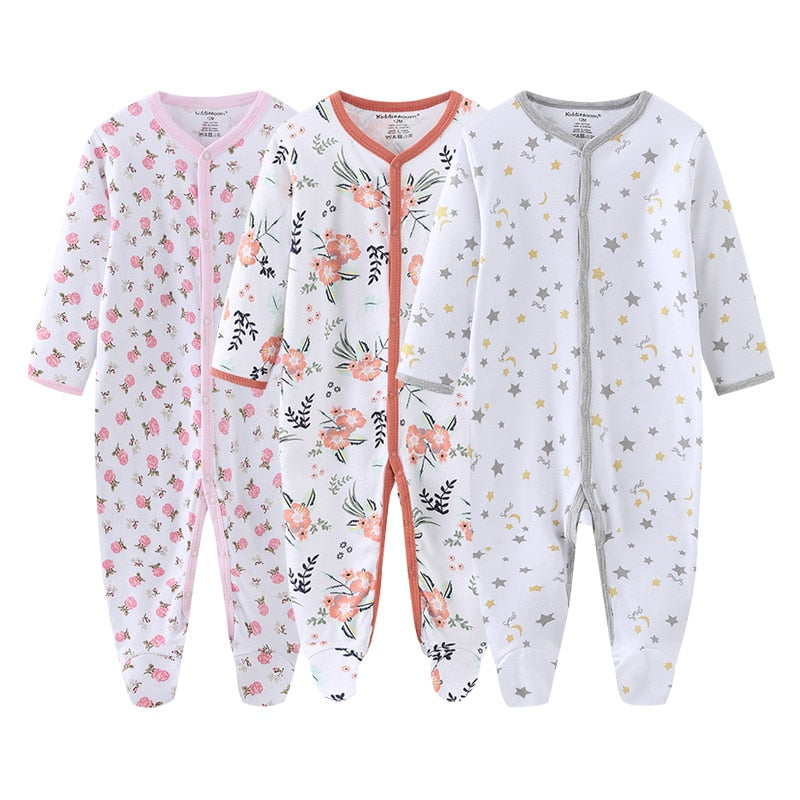 2020 Newborn Cotton 3PCS Baby Boy Clothes Romper Autumn 0-12M Baby Girl Clothes Full Sleeve Girls Baby Clothing Roupas de bebe