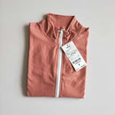 Women Sports Running Long-sleeved Standing-collar Zipper Gymnasium Fast-drying Blouse Women&