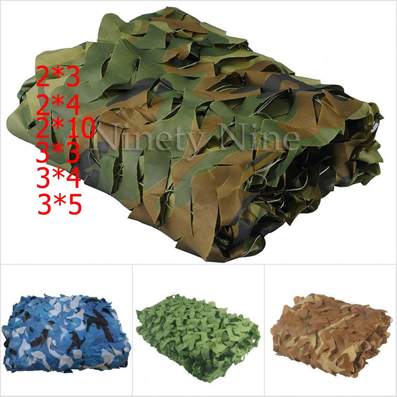 2X3m to 5X10m Outdoor Camping Military Camouflage Nets Woodland Army Camo netting Camping Sun ShelterTent Shade sun shelter
