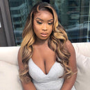 Peluca de cabello humano con reflejos degradados, peluca con malla Frontal 13x4, peluca con malla Frontal ondulada del cuerpo, pelucas de cabello humano Remy brasileño para mujer