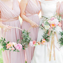 Anillo de Metal dorado de 10-40cm, guirnalda de flores, decoración de deshierbe para bodas, despedida de soltera, decoración de fiesta en casa, aros colectores