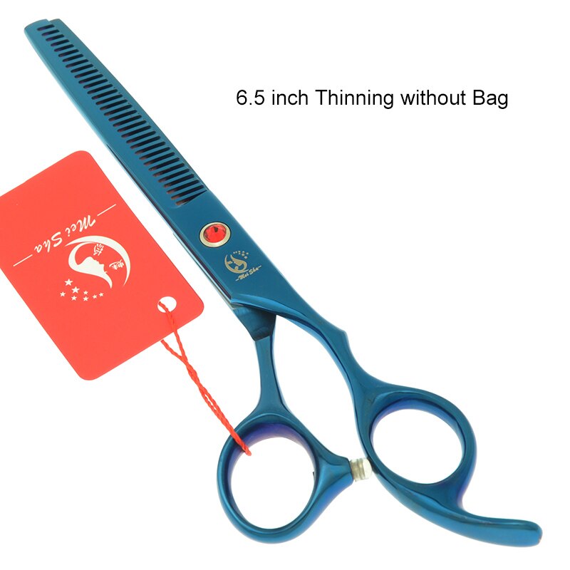 7.0 Inch Big Professional Hairdressing Cutting Scissors 6.5 Inch Thinning Shears Salon Barbers JP440C Blue Hair Tesouras A0132A