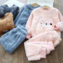Children Sleepwears Winter Flannel Velvet Pajamas Sets Baby Girls Pajamas Boys Pyjamas Cartoon Nightgown Warm Plush Nightclothes