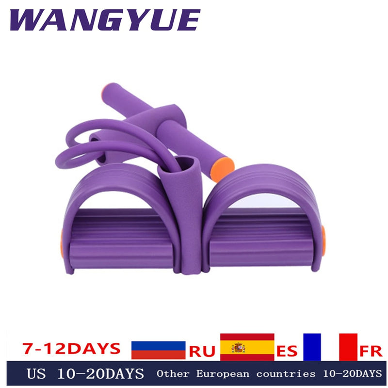 4 tubes Resistance Bands Elastic Sit Up Pull Ropes Home Sport Training Elastic Bands For Fitness Equipmen Exerciser Rower Belly