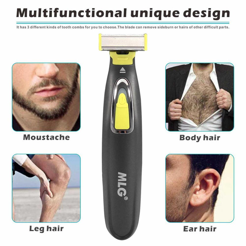 Afeitadora eléctrica recargable lavable MLG, maquinilla de afeitar para barba, recortadora de cuerpo, máquina de afeitar para hombres, limpieza de cuidado facial del cabello