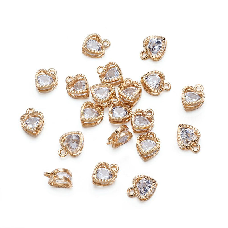 80-160pcs Cubic Zirconia Rhinestone Charms Pendants Drop Heart Crystal Charms for Jewelry DIY Earrings Necklace Bracelet Making