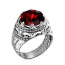 Szjinao Pure 925 Sterling Silver 13*13mm Round Big Sapphire Rings For Men Gemstone Male Punk Vintage Jewellery Dropship Supplier