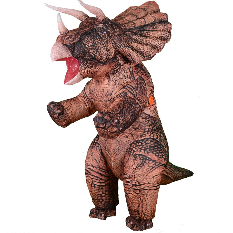 Neueste Cosplay Aufblasbare Dinosaurier Triceratops Fahrt auf TREX Tier Maskottchen Anime für Erwachsene Männer Frauen Kostüm Halloween Kostüm