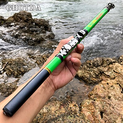 Carbon fiber fishing rod Pesca rock fishing rod 3M 2.7M 2.4M 2.1M 1.8M 1.5M Mini telescopic spinning rod