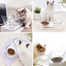 Non-Slip Cat Bowl Transparent Durable Pet Double Bowls With Raised Stand For Cats Dog Food Feeder Drink Water Bowl Pets Supplies