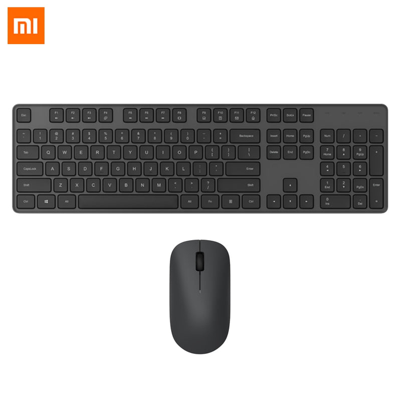 Juego de teclado y ratón inalámbricos Xiaomi de 2,4 GHz, combinación de ratón y teclado Multimedia portátil de tamaño completo, portátil para oficina y hogar