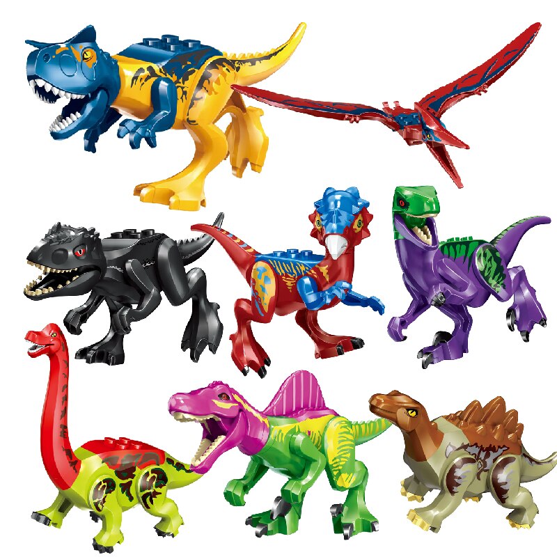 New Jurassic Dinosaur Rainforest Animals DIY Blocks Dinosaurs Mini Models Building Blocks Bricks Kid Dino Toys For Children