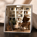 Casa de muñecas muebles Diy miniatura 3D madera Miniaturas casa de muñecas juguetes para niños regalos de cumpleaños Casa gatito diario H013