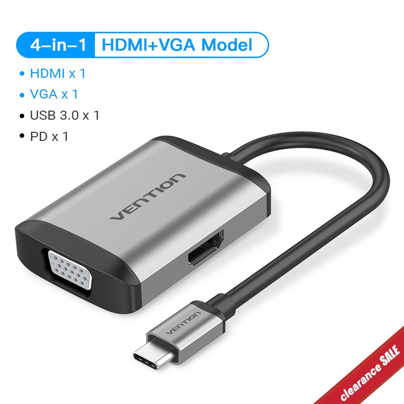 Vention USB C HUB tipo C a USB 3,0 estación de acoplamiento USB C HDMI RJ45 4K para MacBook Pro Air accesorios tipo C 3,1 divisor USB HUB