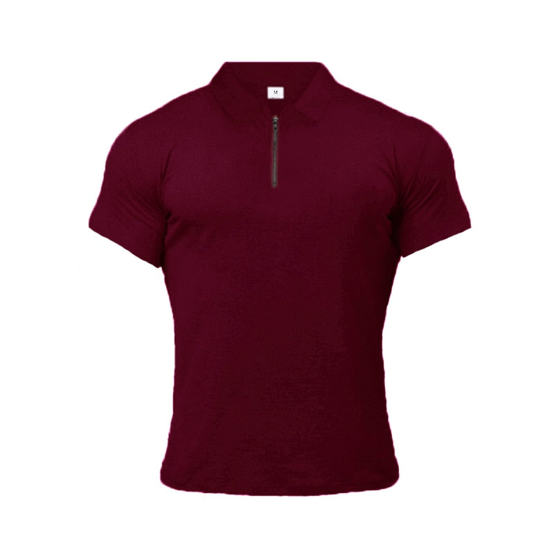 Polo sólido de verano para hombre, polos ajustados de manga corta, ropa de calle de moda, camisetas de algodón para hombre, camisetas de Golf informales para deportes de Fitness