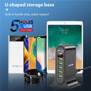 USLION USB-Ladegerät mit 5 Anschlüssen, HUB, Multi-USB-Ladestation, Dock, Desktop, Wand, Zuhause, LED-Anzeige, universelle neue Ladegeräte, EU-US-UK-Stecker