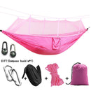 Camping/garden Hammock with Mosquito Net Outdoor Furniture 1-2 Person Portable Hanging Bed Strength Parachute Fabric Sleep Swing