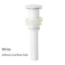 Brass Drain Black/White/Chrome Plated/Gold/Rose Gold/ORB Bathroom Basin Push Down Pop-Up Drain With/Without Overflow Hole Design