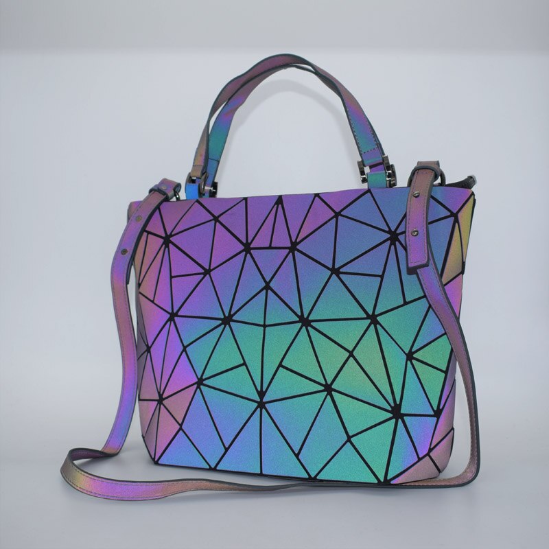 New Luminous Messenger Bags Women Bao Bag Diamond Tote Geometry Shoulder Bags Noctilucent Laser Plain Folding Bag Handbags bolso