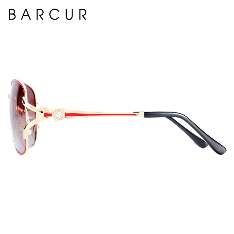 BARCUR Women Gradient Sunglasses Polarized Sun Glasses Luxury Round Eyewear lunette de soleil homme