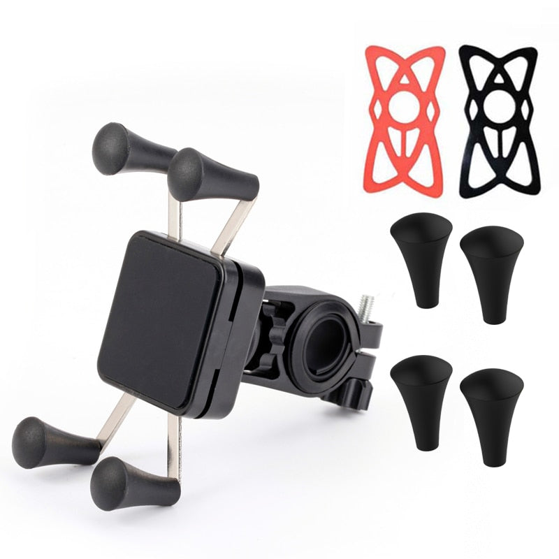 Univerola Bike Phone Mount para motocicleta y manillar de bicicleta X-Clip Stand Soporte de montaje GPS, ajustable, apto para iPhone 11/11 Pro