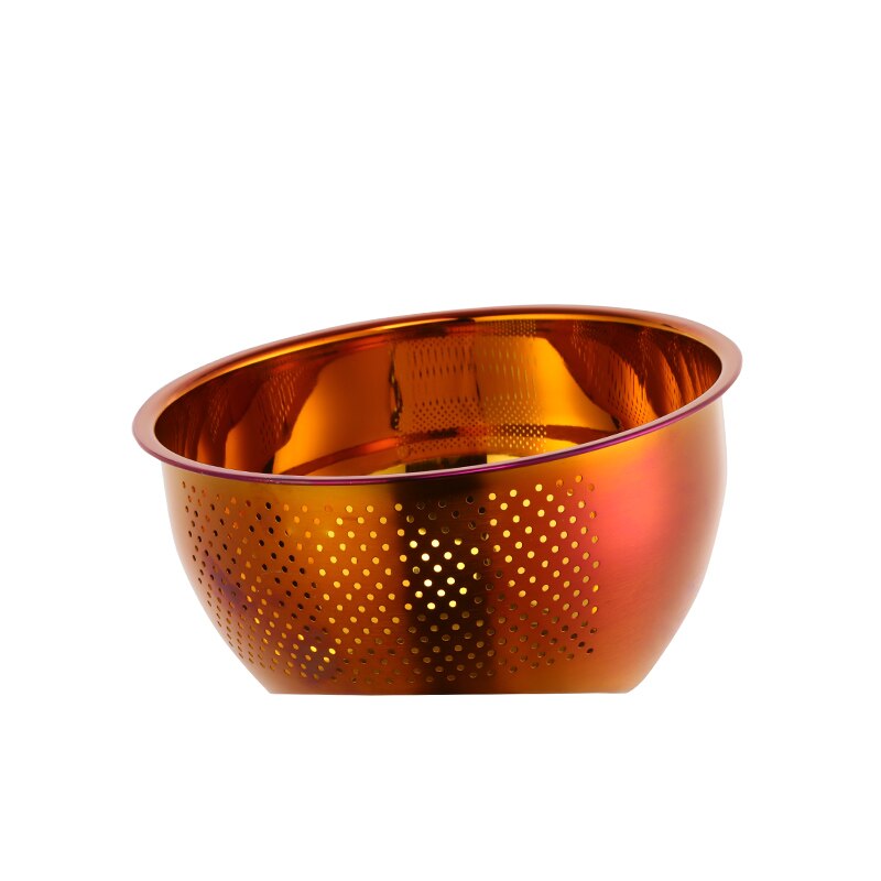 1 Pcs Strainer Basket Rice Stainless Steel Washing Filter Rose Gold Strainer Colorful Basket Sieve Drainer Kitchen Gadget
