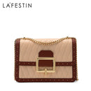 LA FESTIN 2021 New Niche Chain Satchels Organ Designer Women Retro Shoulder Fashion Messenger Square Bag Luxury Leather Handbag
